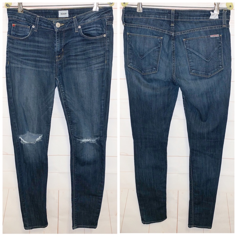 Hudson Karista Super Skinny Jeans Distressed 29